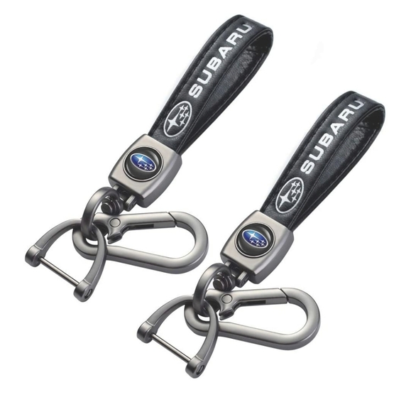 🆕️ 2Pack Genuine Leather Keychain for Subaru Car